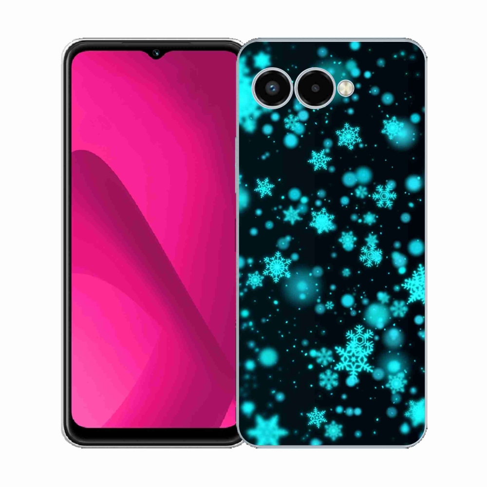 Gélový kryt mmCase na T-Mobile T Phone 3 - snehové vločky 1