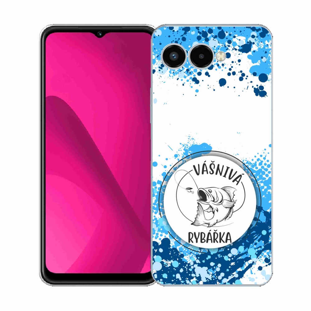 Gélový kryt mmCase na T-Mobile T Phone 3 - vášnivá rybárka biele pozadie