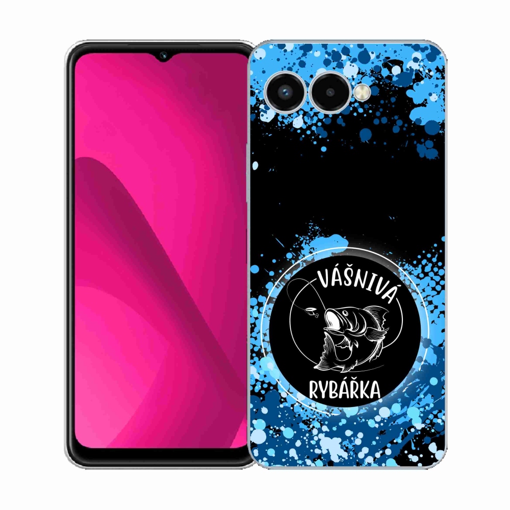 Gélový kryt mmCase na T-Mobile T Phone 3 - vášnivá rybárka čierne pozadie