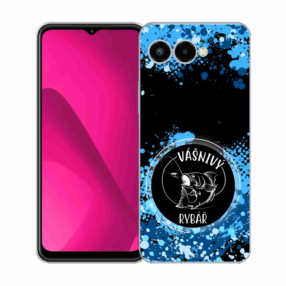 Gélový kryt mmCase na T-Mobile T Phone 3 - vášnivý rybár čierne pozadie