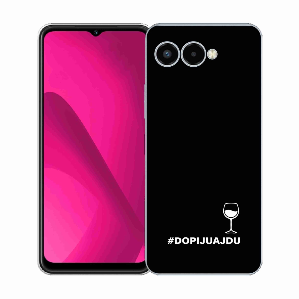 Gélový kryt mmCase na T-Mobile T Phone 3 - vínny motív čierne pozadie