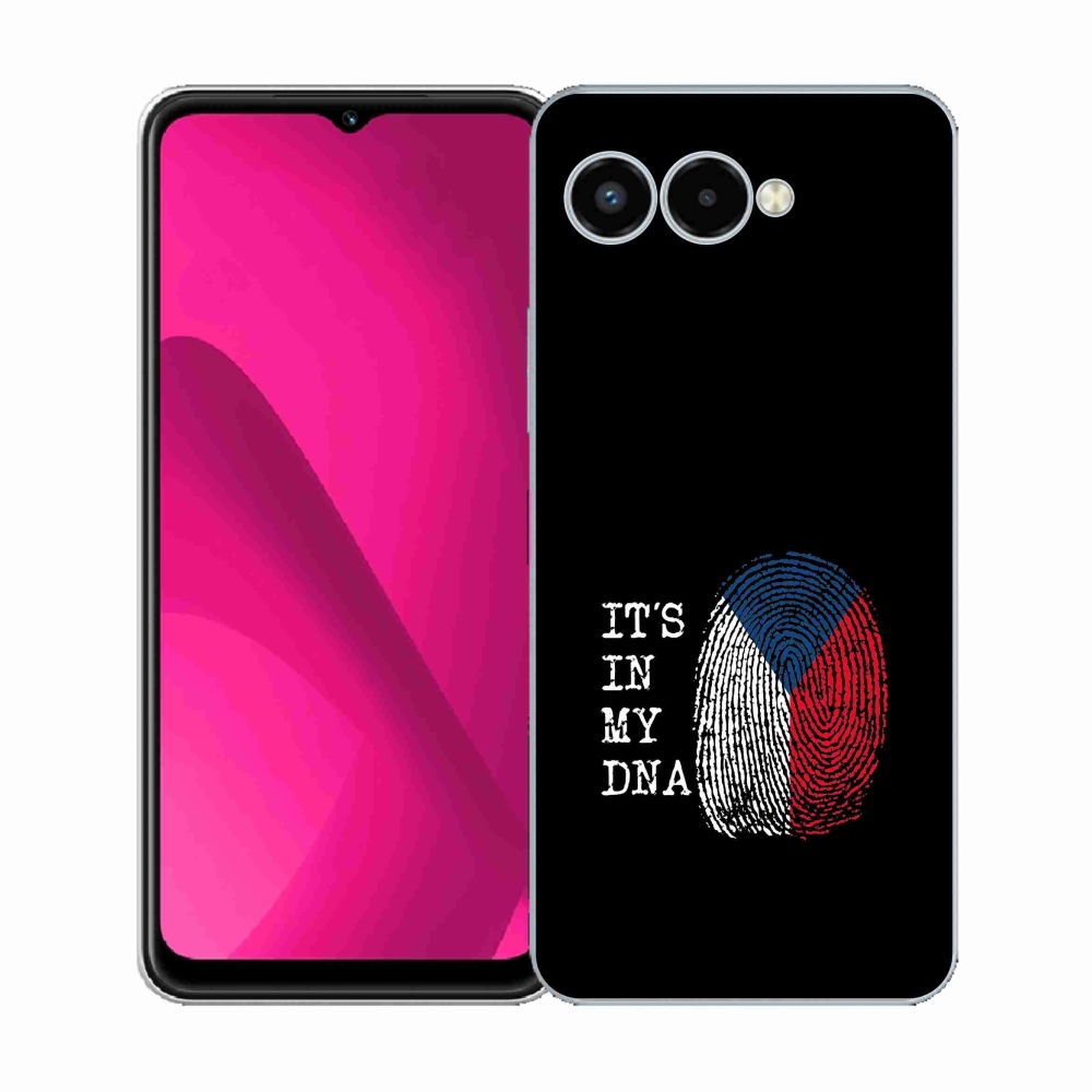 Gélový kryt mmCase na T-Mobile T Phone 3 - vlajka odtlačok prsta čierne pozadie