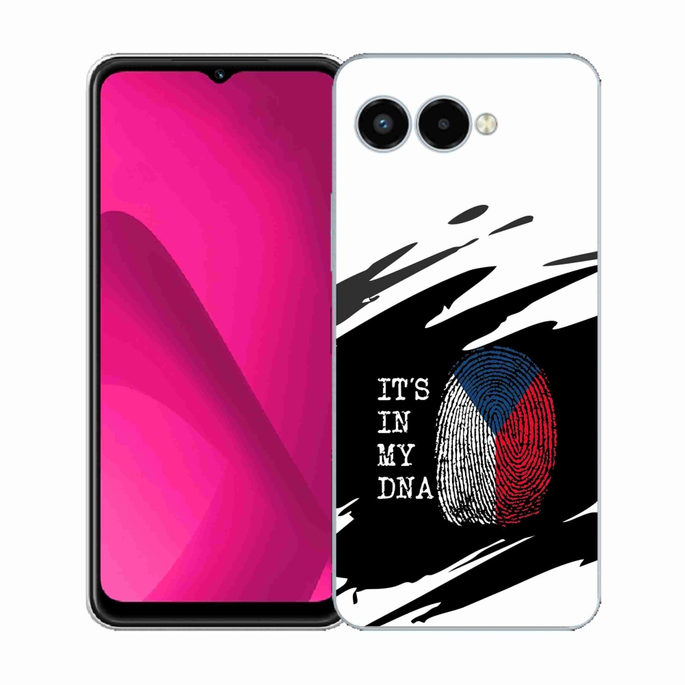 Gélový kryt mmCase na T-Mobile T Phone 3 - vlajka odtlačok prsta čiernobiele pozadie