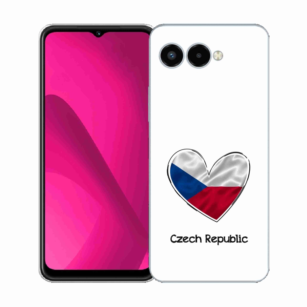 Gélový kryt mmCase na T-Mobile T Phone 3 - vlajka srdca biele pozadie