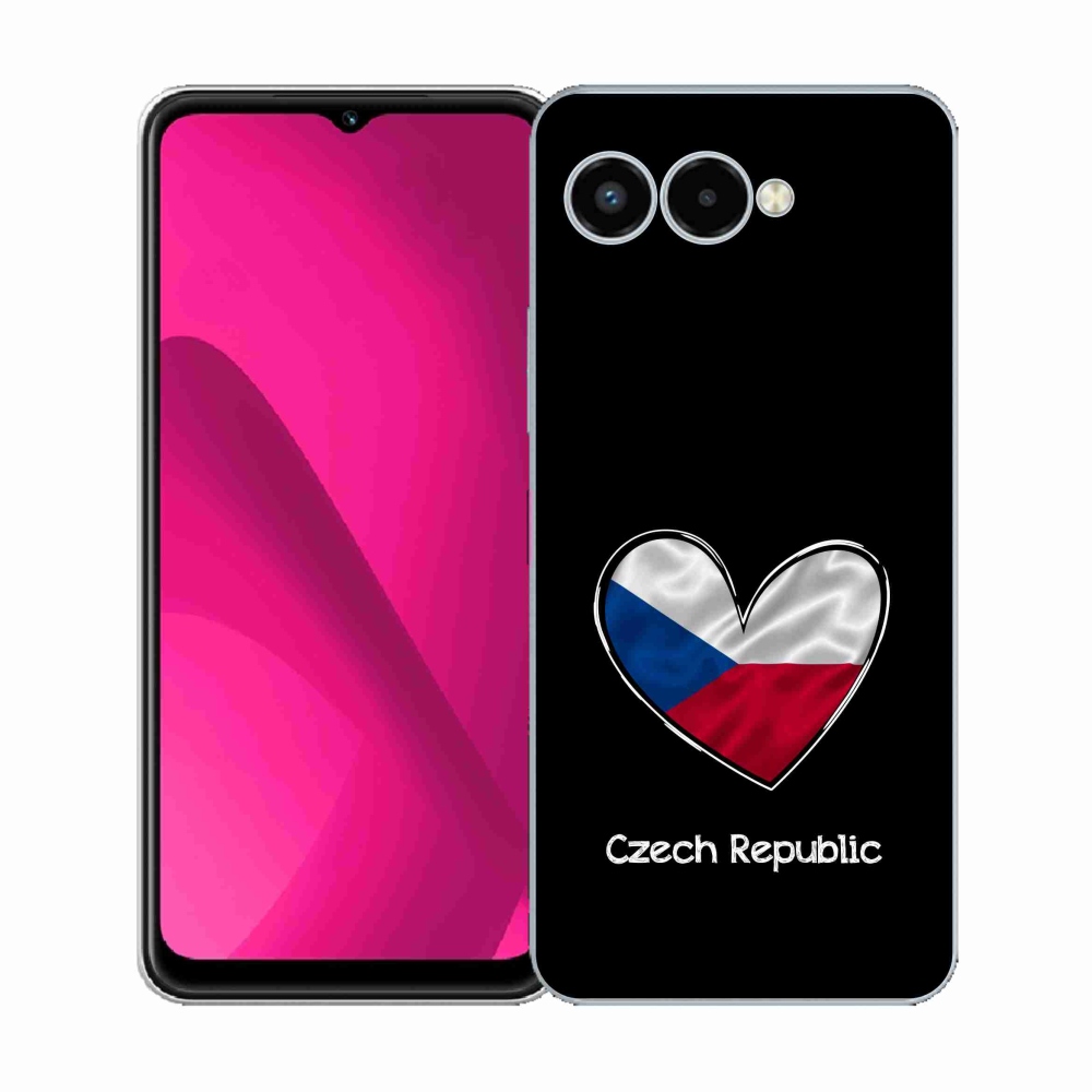 Gélový kryt mmCase na T-Mobile T Phone 3 - vlajka srdca čierne pozadie
