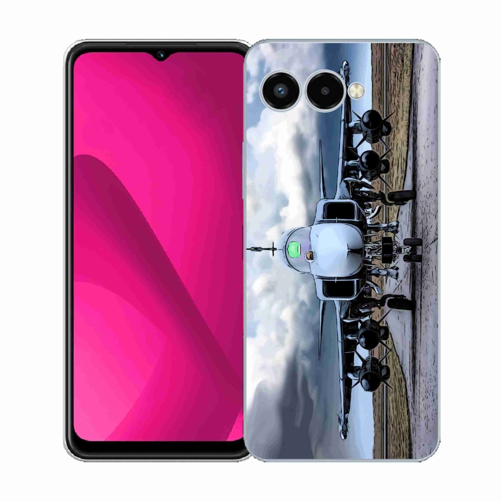 Gélový kryt mmCase na T-Mobile T Phone 3 - vojenské lietadlo
