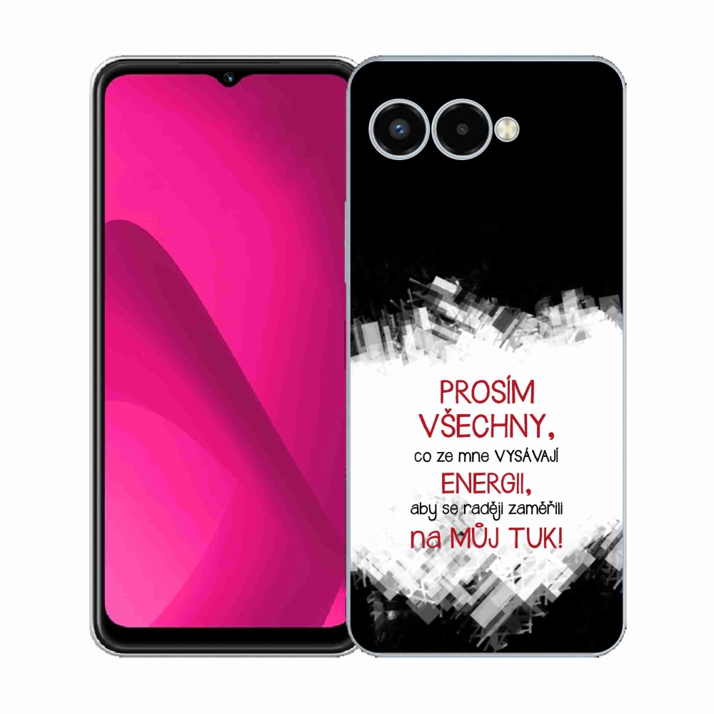 Gélový kryt mmCase na T-Mobile T Phone 3 - vtipný text 1 červený