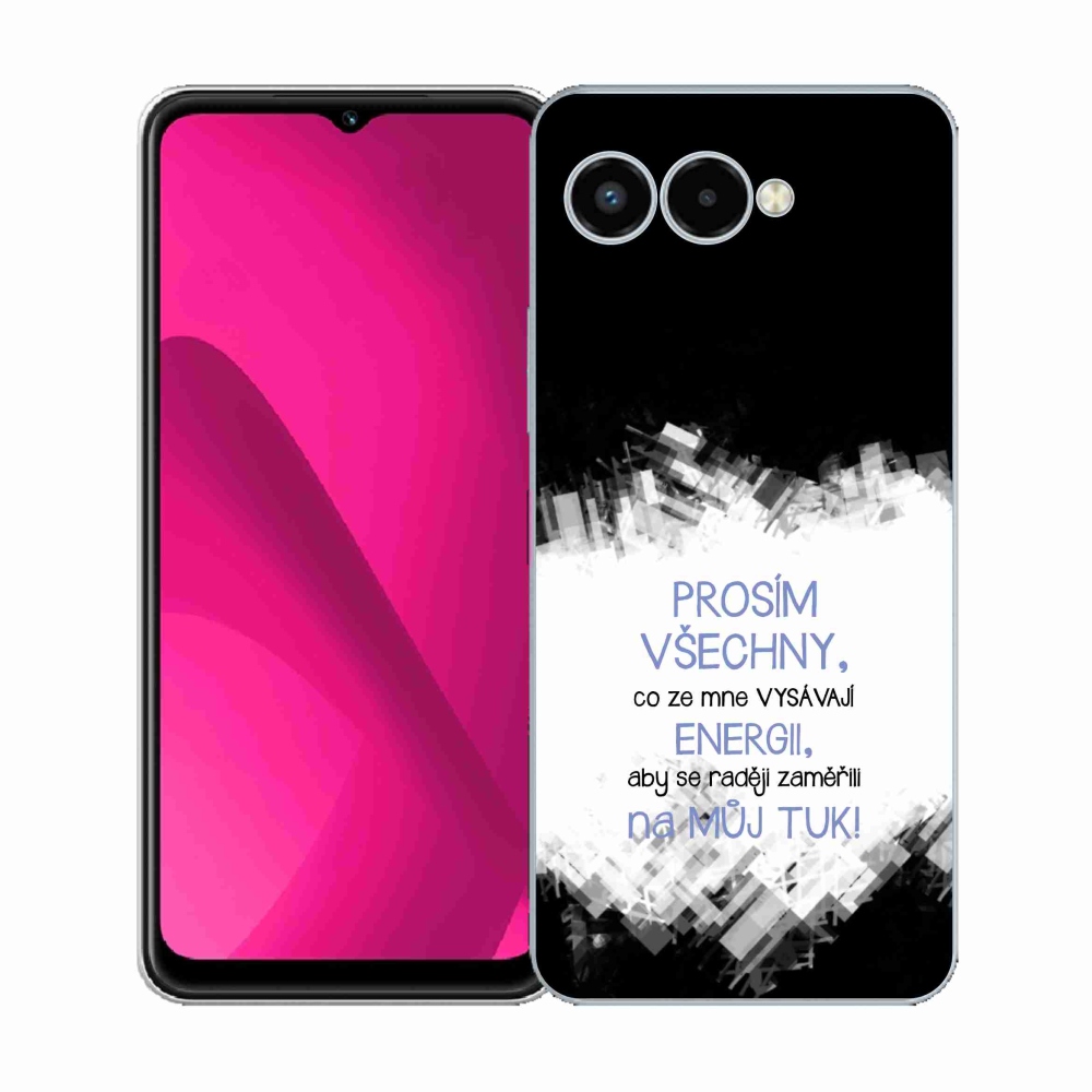 Gélový kryt mmCase na T-Mobile T Phone 3 - vtipný text 1 modrý