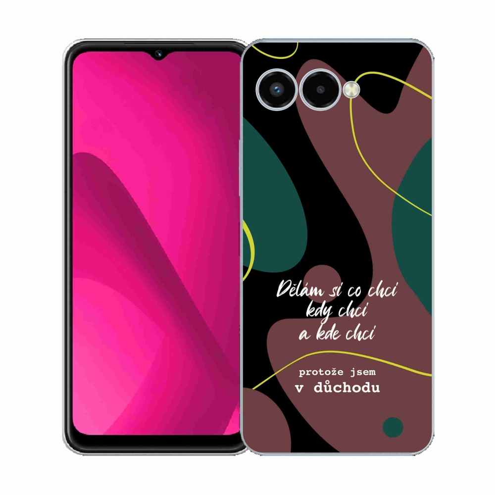 Gélový kryt mmCase na T-Mobile T Phone 3 - vtipný text 10 čierne pozadie