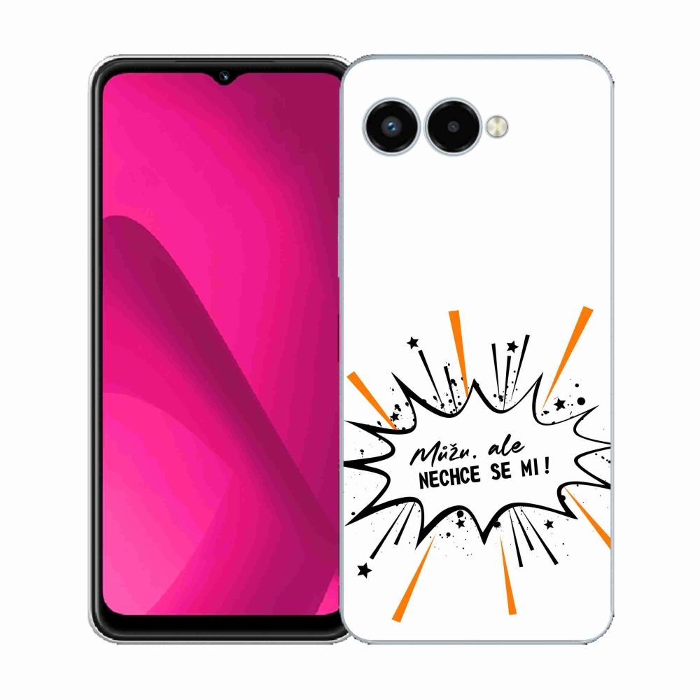 Gélový kryt mmCase na T-Mobile T Phone 3 - vtipný text 11 biele pozadie