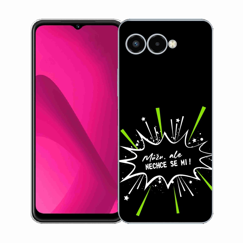Gélový kryt mmCase na T-Mobile T Phone 3 - vtipný text 11 čierne pozadie