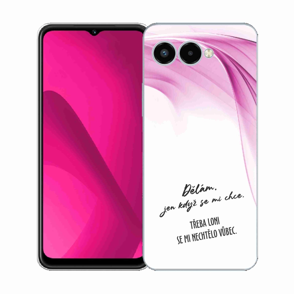 Gélový kryt mmCase na T-Mobile T Phone 3 - vtipný text 12 biele pozadie