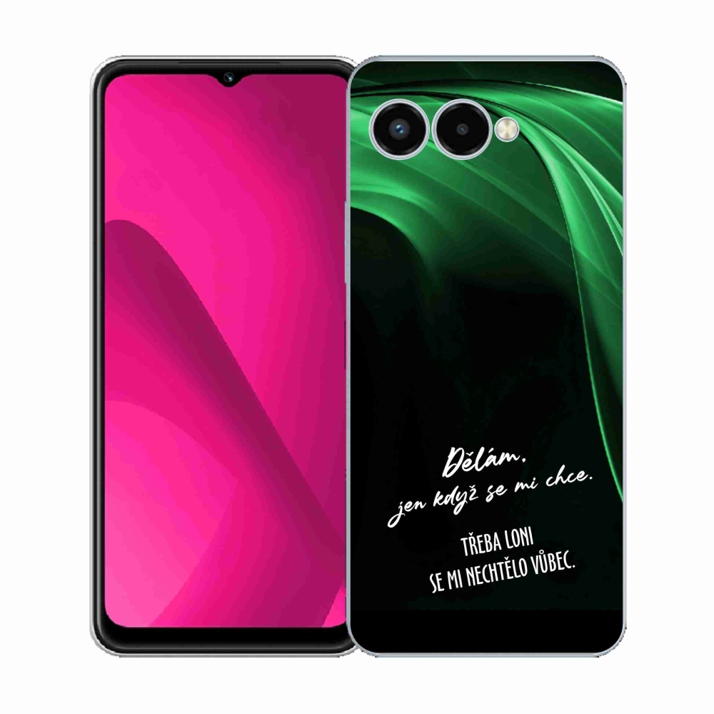 Gélový kryt mmCase na T-Mobile T Phone 3 - vtipný text 12 čierne pozadie