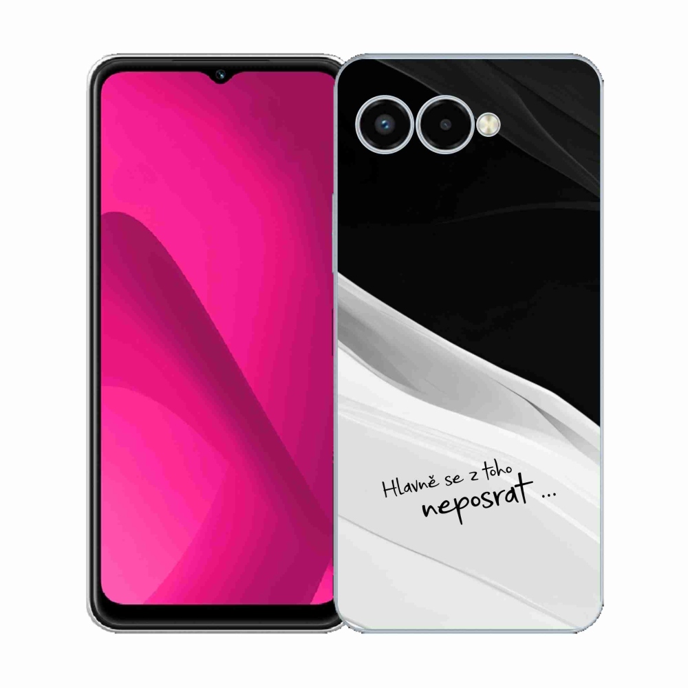 Gélový kryt mmCase na T-Mobile T Phone 3 - vtipný text 13 bieločierne pozadie