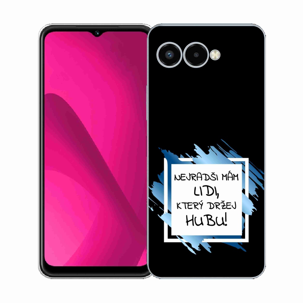 Gélový kryt mmCase na T-Mobile T Phone 3 - vtipný text 7 bieločierne pozadie