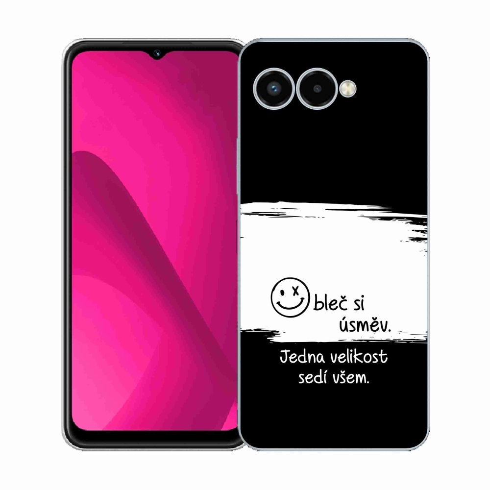 Gélový kryt mmCase na T-Mobile T Phone 3 - vtipný text 8 bieločierne pozadie
