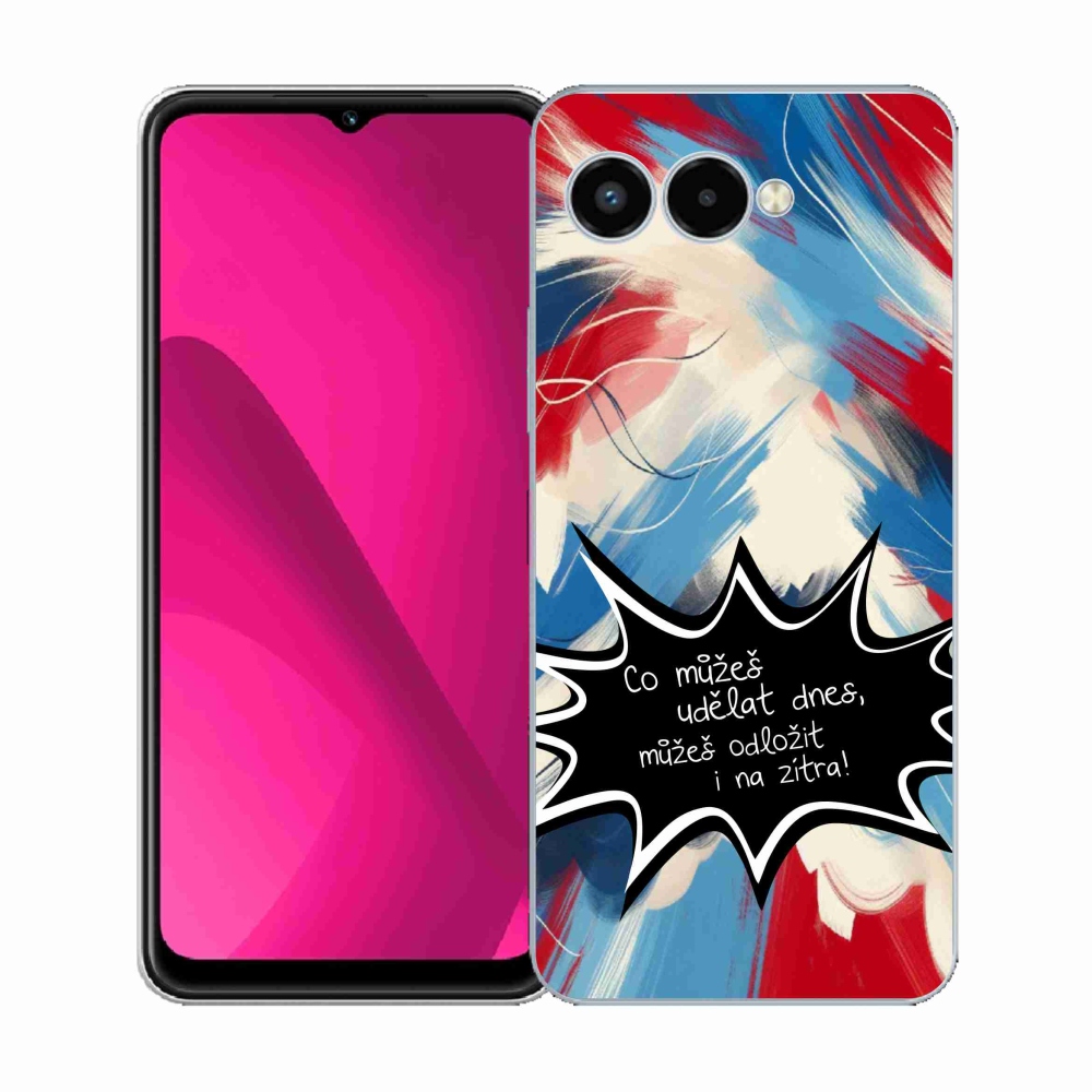 Gélový kryt mmCase na T-Mobile T Phone 3 - vtipný text 9 čierne pozadie