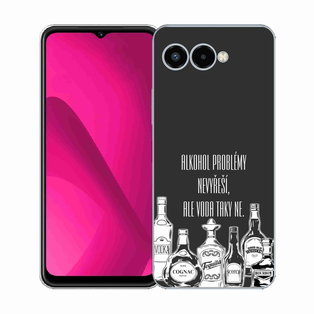 Gélový kryt mmCase na T-Mobile T Phone 3 - vtipný text čierne pozadie