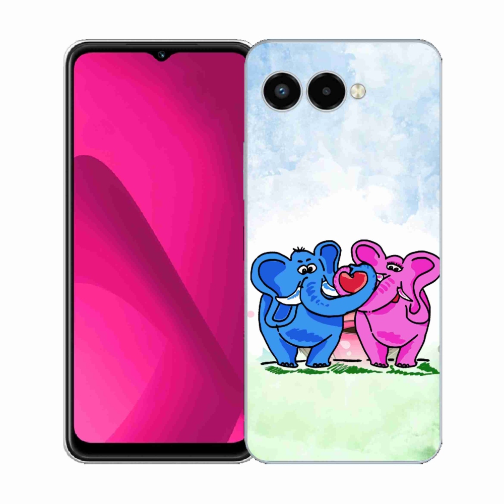 Gélový kryt mmCase na T-Mobile T Phone 3 - zamilovaní slony