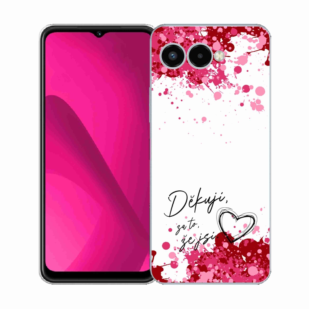 Gélový kryt mmCase na T-Mobile T Phone 3 - zamilovaný text 2 biele pozadie