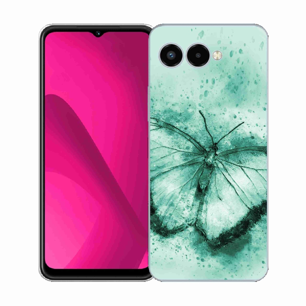 Gélový kryt mmCase na T-Mobile T Phone 3 - zelený motýľ