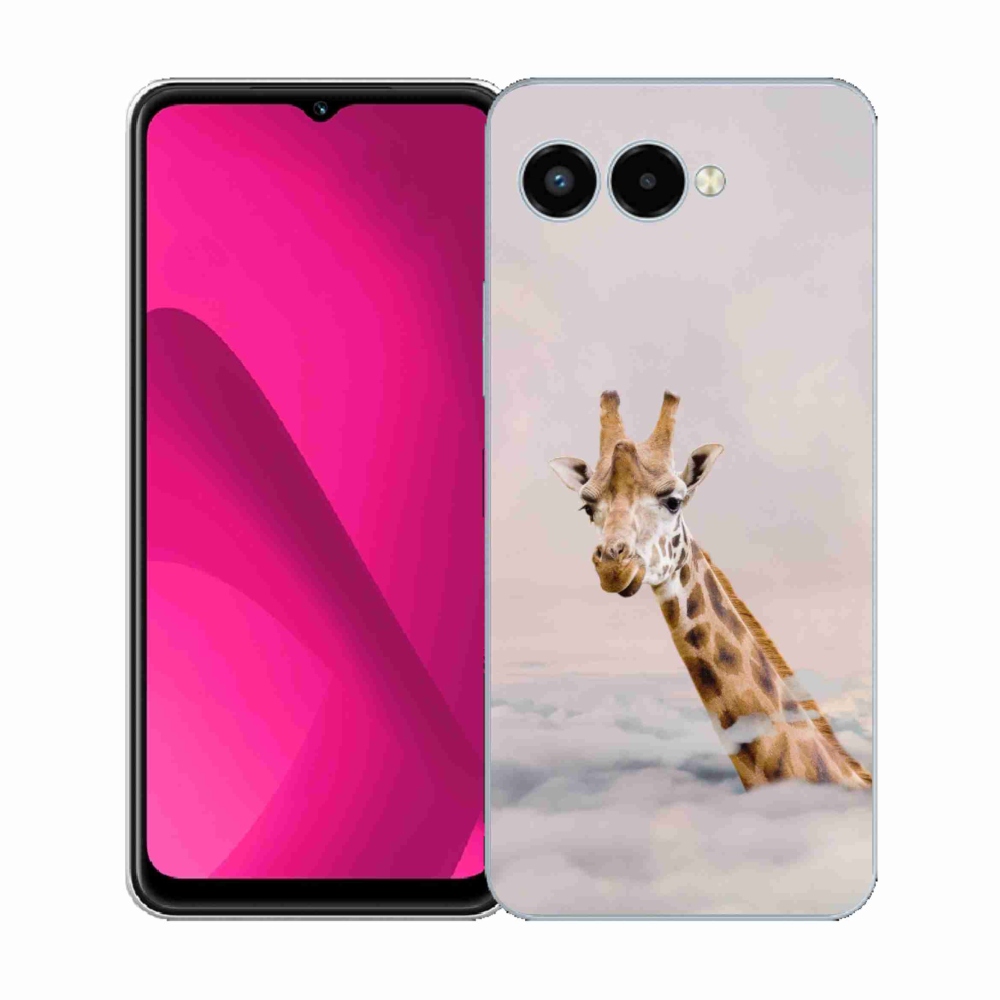 Gélový kryt mmCase na T-Mobile T Phone 3 - žirafa v oblakoch