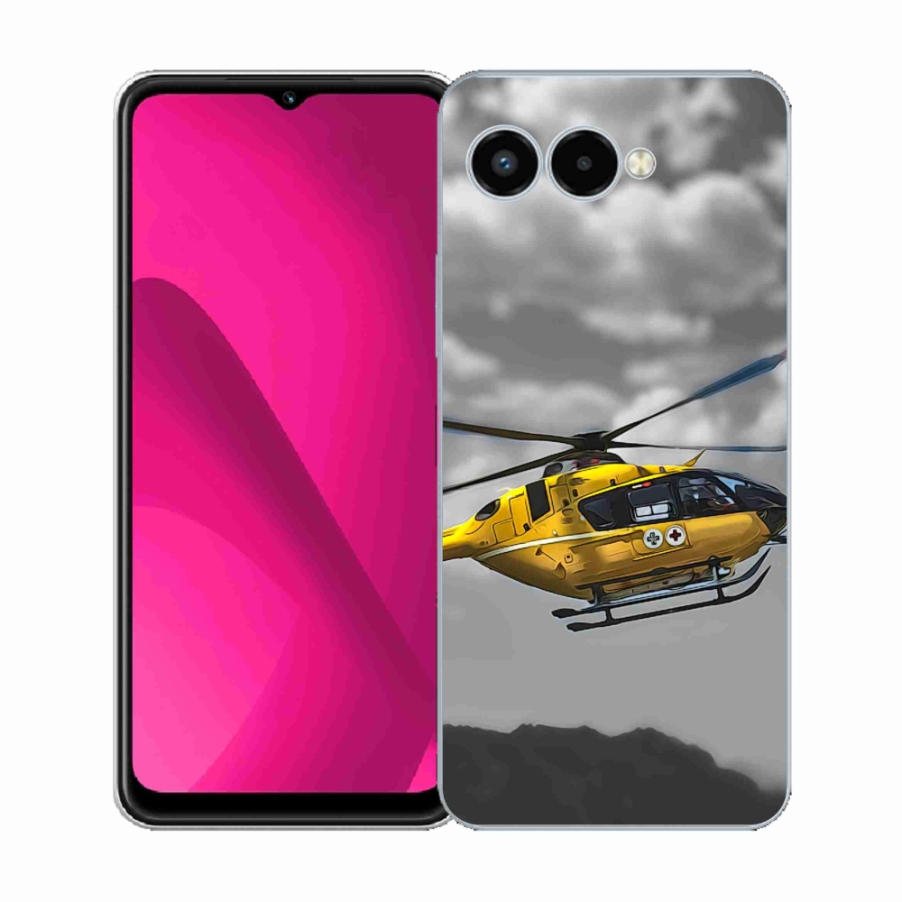 Gélový kryt mmCase na T-Mobile T Phone 3 - žltá helikoptéra