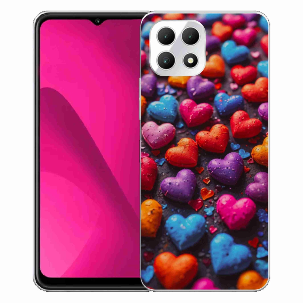 Gélový kryt mmCase na T phone 2 - farebné srdcia