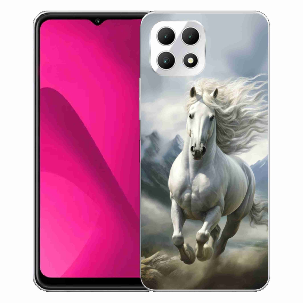 Gélový kryt mmCase na T phone 2 - bežiaci biely kôň 3