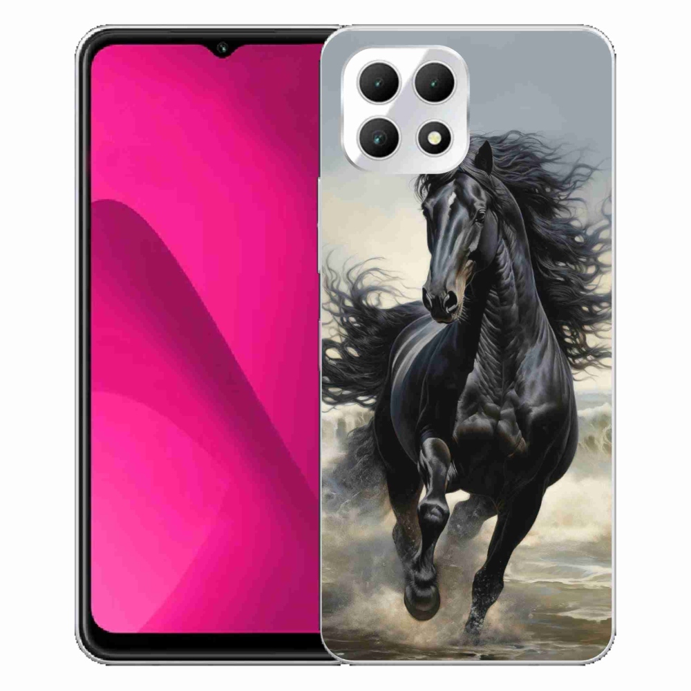 Gélový kryt mmCase na T phone 2 - bežiaci čierny kôň