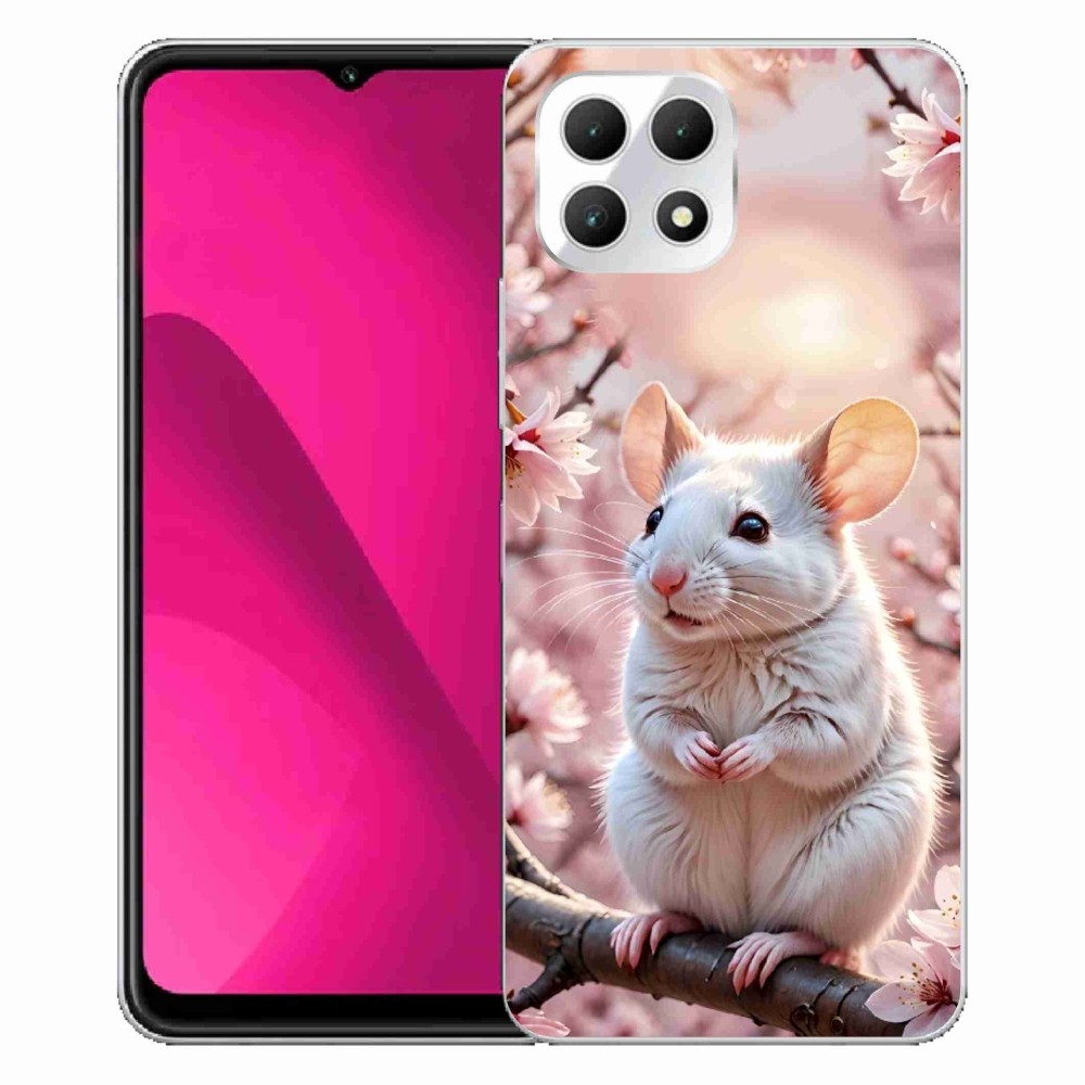 Gélový kryt mmCase na T phone 2 - biela myš na vetve