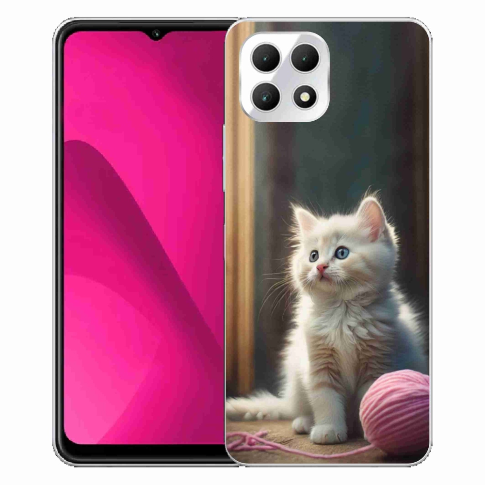 Gélový kryt mmCase na T phone 2 - biele mačiatko 2