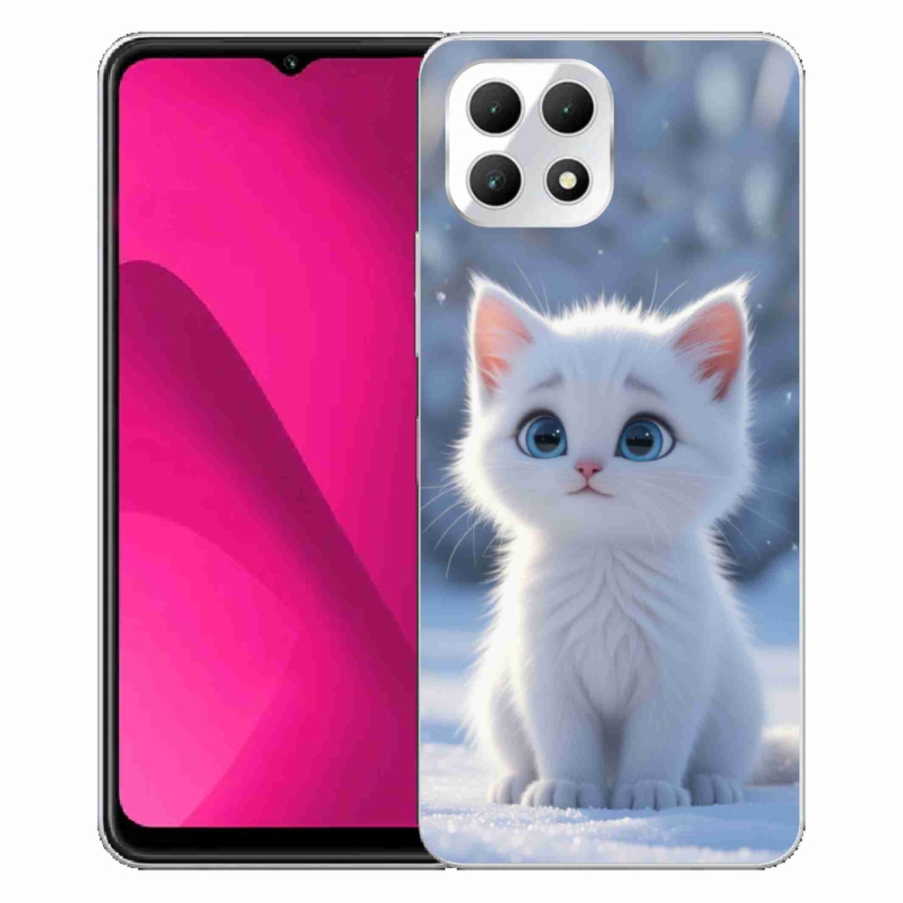 Gélový kryt mmCase na T phone 2 - biele mačiatko 3