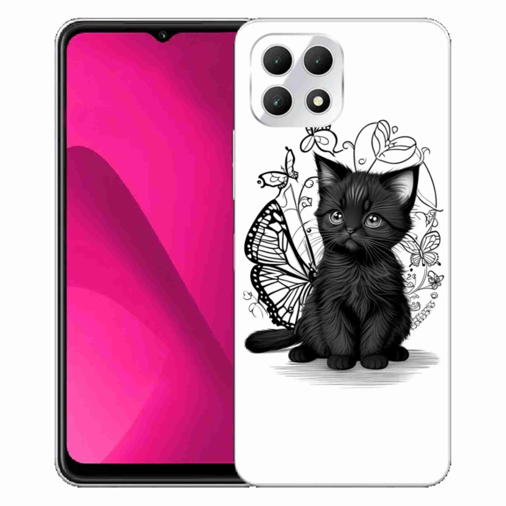 Gélový kryt mmCase na T phone 2 - čierne mačiatko