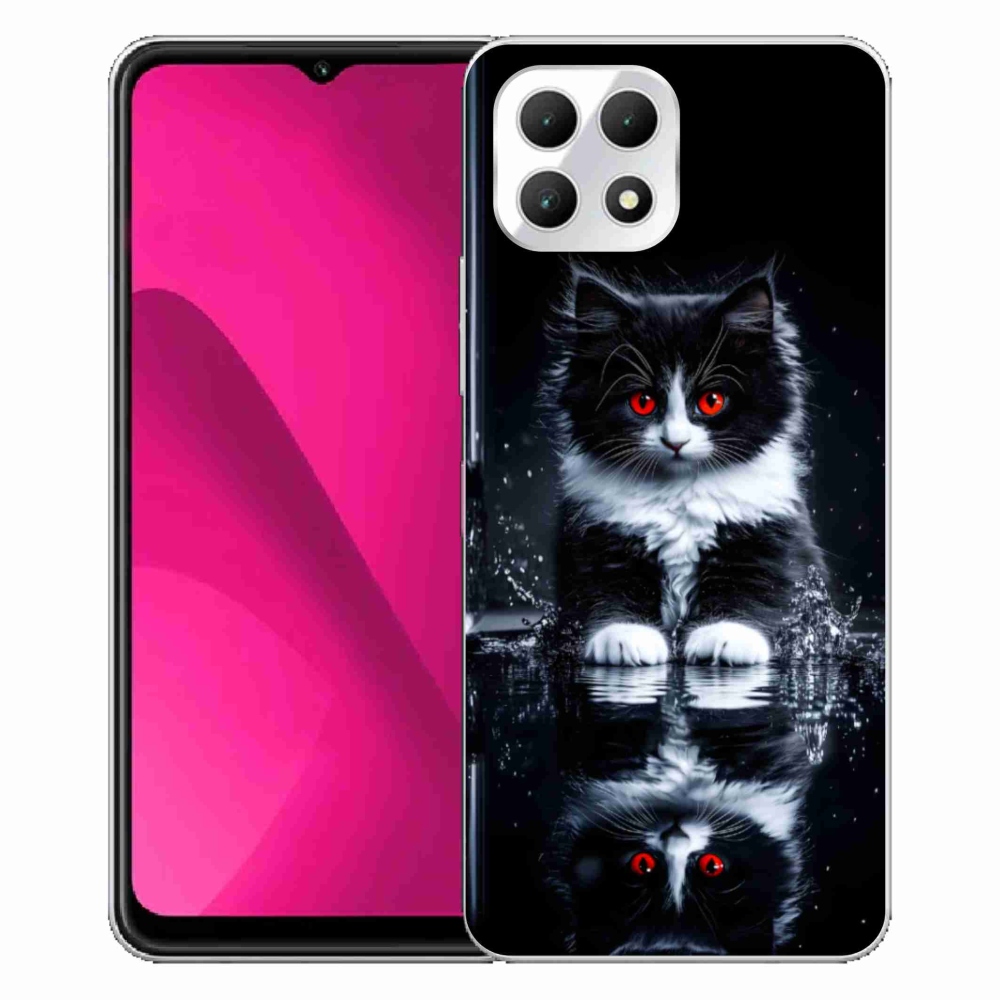 Gélový kryt mmCase na T phone 2 - čiernobiele mačiatko