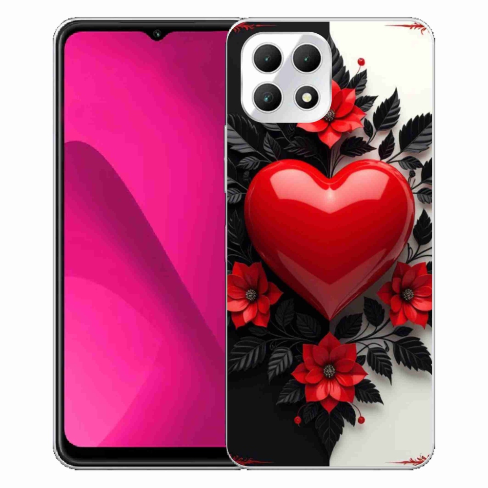 Gélový kryt mmCase na T phone 2 - červené srdce