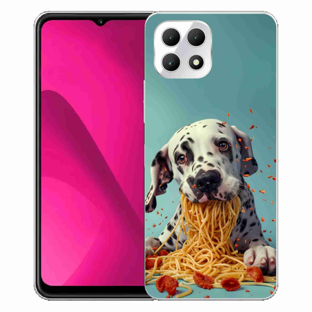 Gélový kryt mmCase na T phone 2 - dalmatín a špagety