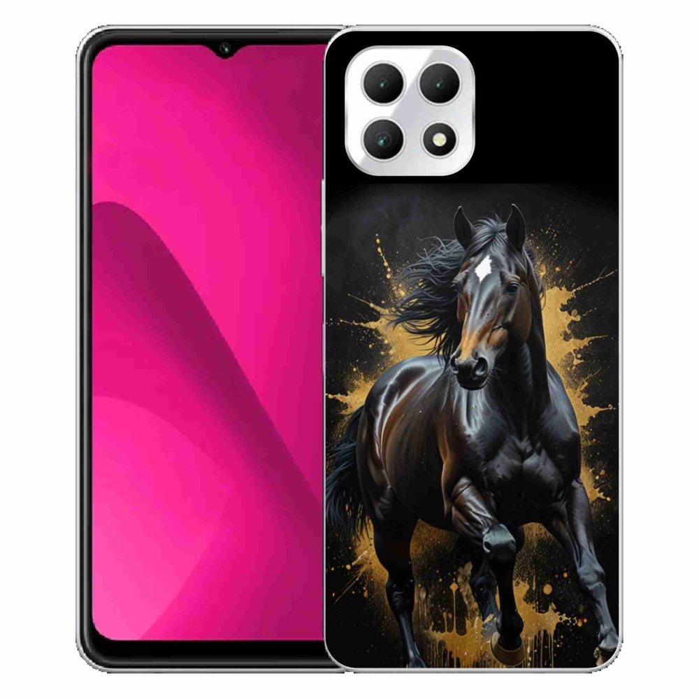 Gélový kryt mmCase na T phone 2 - elegantný čierny žrebec