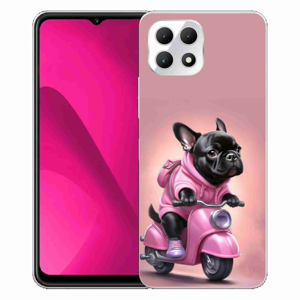 Gélový kryt mmCase na T phone 2 - francúzsky buldoček na skútri