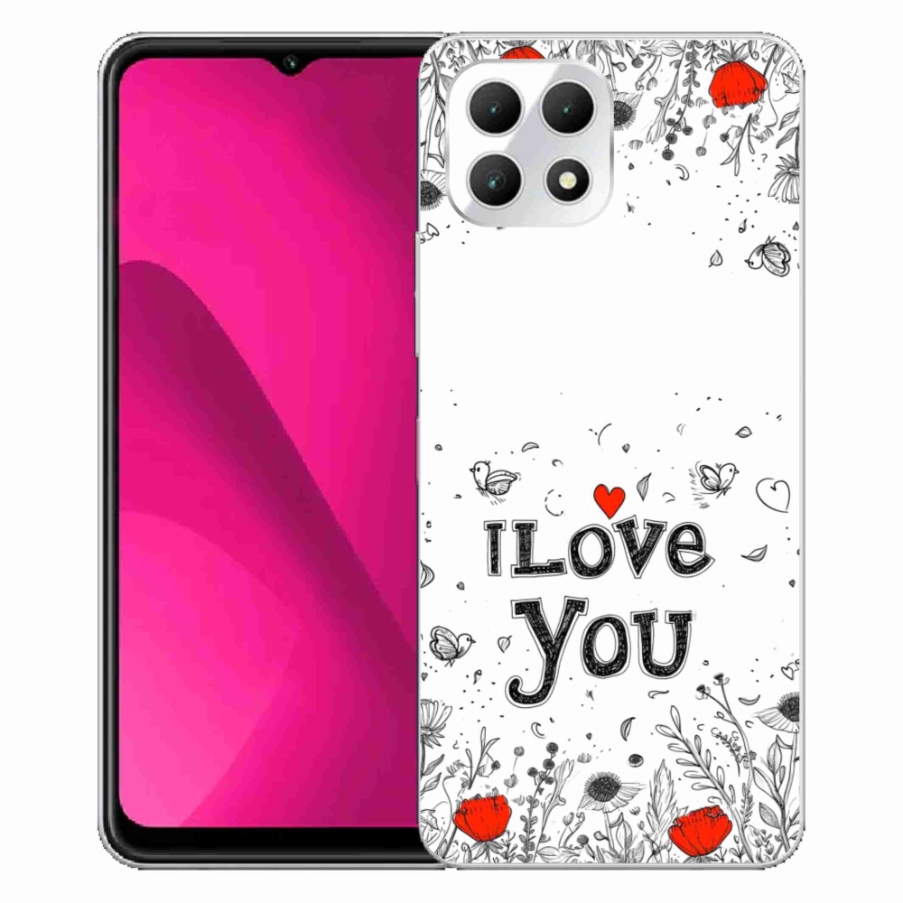 Gélový kryt mmCase na T phone 2 - I love you biele pozadie