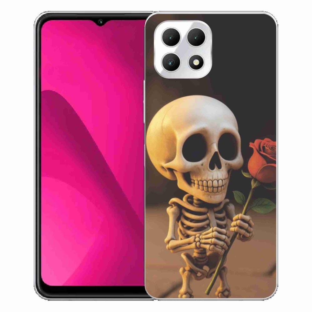 Gélový kryt mmCase na T phone 2 - kostlivec s ružou