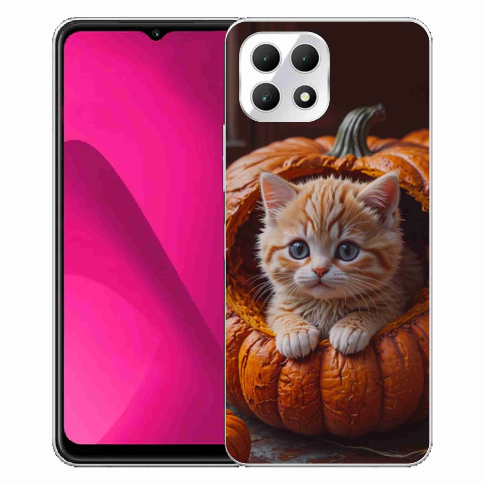 Gélový kryt mmCase na T phone 2 - mačiatko a tekvica 2