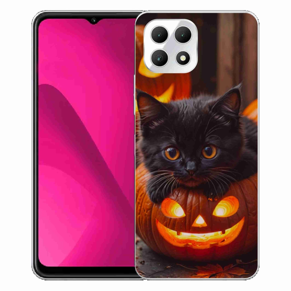 Gélový kryt mmCase na T phone 2 - mačiatko a tekvica