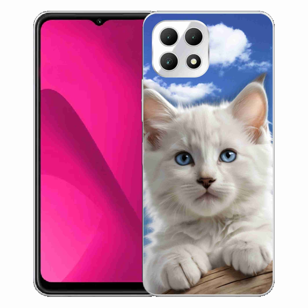 Gélový kryt mmCase na T phone 2 - mačiatko a oblaky