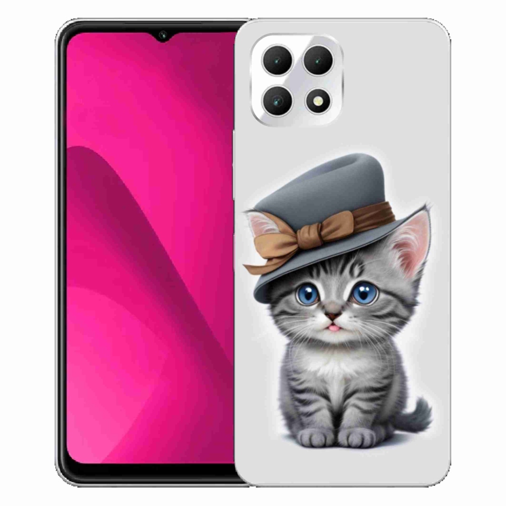 Gélový kryt mmCase na T phone 2 - mačiatko s klobúkom