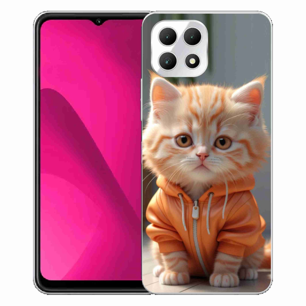 Gélový kryt mmCase na T phone 2 - mačiatko v mikine