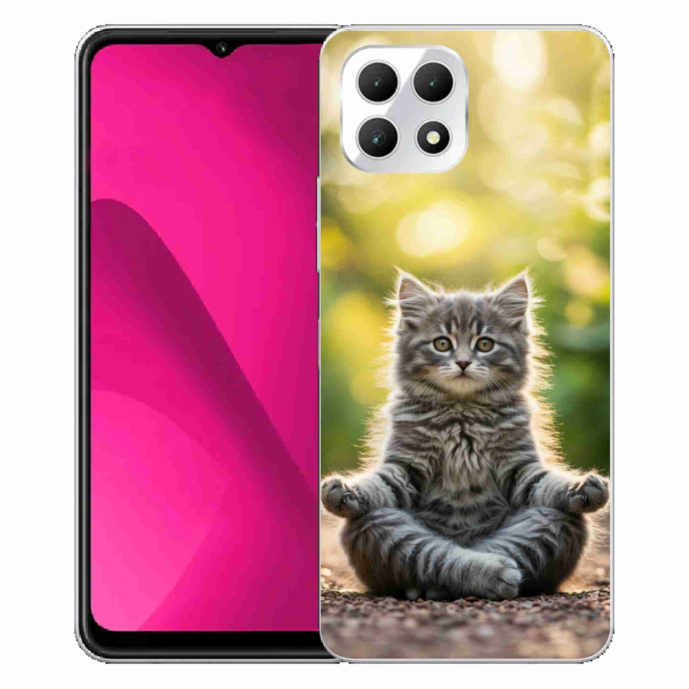 Gélový kryt mmCase na T phone 2 - meditujúce mačiatko