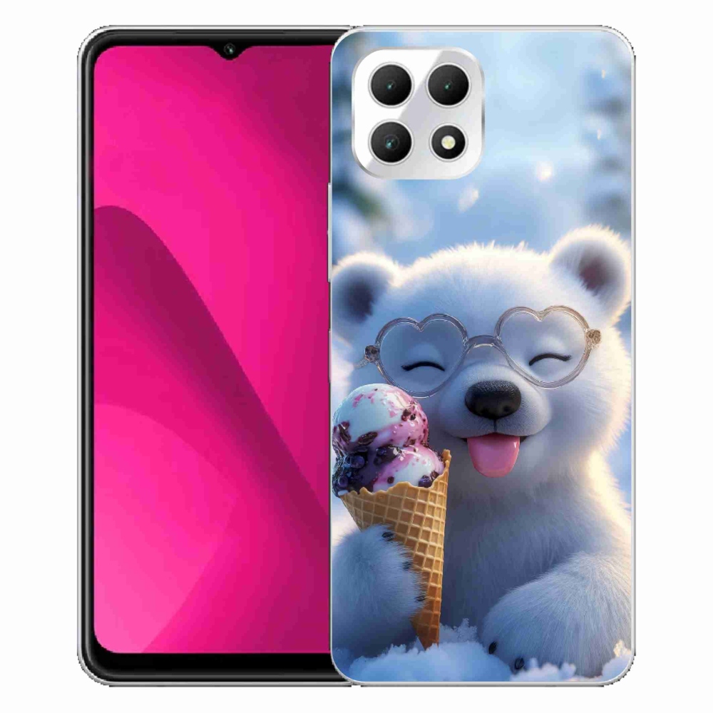 Gélový kryt mmCase na T phone 2 - medvedík so zmrzlinou