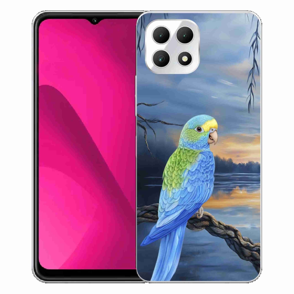 Gélový kryt mmCase na T phone 2 - modrý papagáj