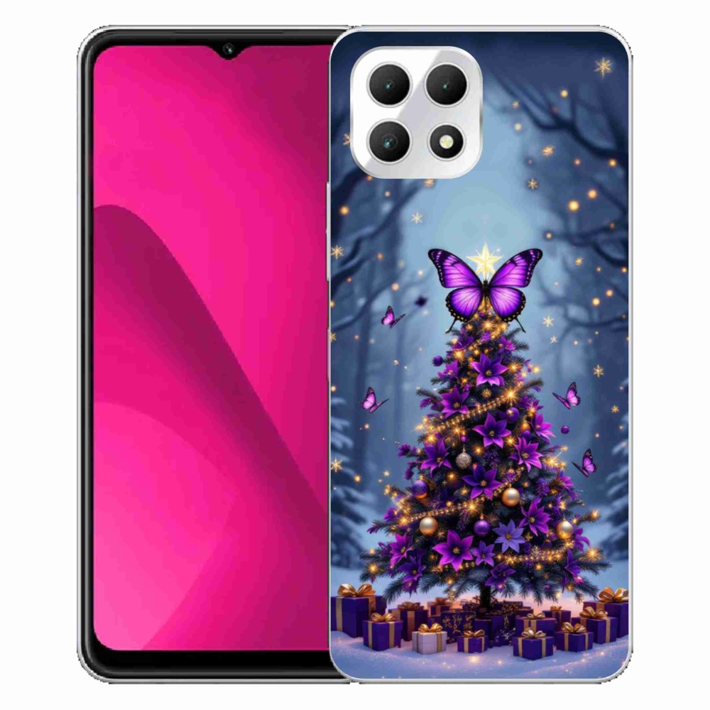 Gélový kryt mmCase na T phone 2 - motýlí vianočný stromček